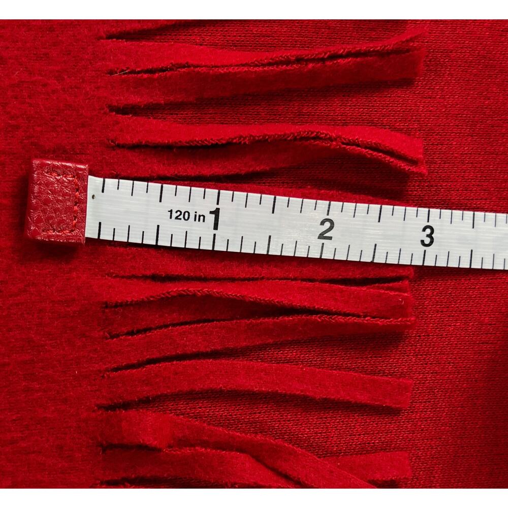 Ronni Nicole Kidz Classic Red Fringe Scarf L59" W16.5" Fringe 3" Unisex - Picture 8 of 11